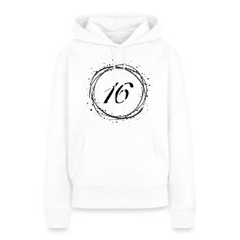 16 - Sweat à capuche Premium bio Femme - blanc - Devant - Julia (174cm)