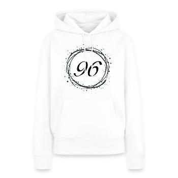 96 - Frauen Premium Bio Hoodie - Weiß - Vorne - Julia (174cm)
