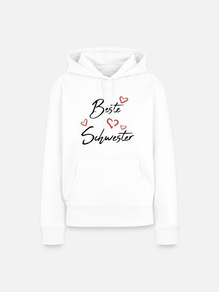 Beste Schwester - Frauen Premium Bio Hoodie - Weiß