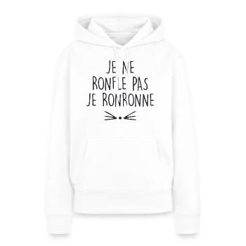 je ne ronfle pas je ronronne - Sweat à capuche Premium bio Femme - blanc - Devant - Julia (174cm)