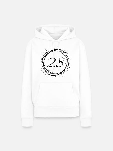 28 - Frauen Premium Bio Hoodie - Weiß