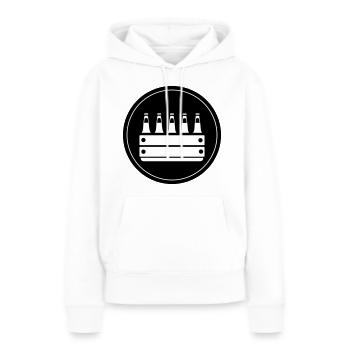 Bière en caisse de bière - Sweat à capuche Premium bio Femme - blanc - Devant - Julia (174cm)