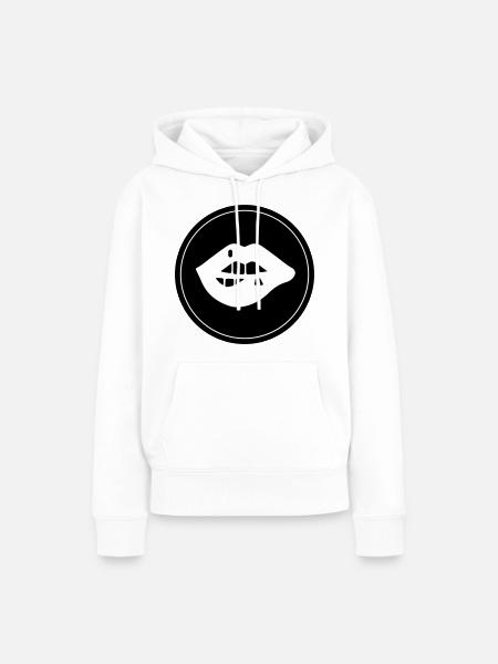 Lippen symbol - Frauen Premium Bio Hoodie - Weiß