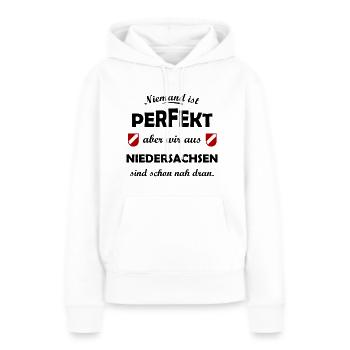 Die Niedersachsen - Frauen Premium Bio Hoodie - Weiß - Vorne - Julia (174cm)