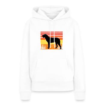 Cao De Castro Laboreiro Dog Silhouette Retro Sun - Sweat à capuche Premium bio Femme - blanc - Devant - Julia (174cm)
