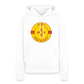 Hobbs Nouveau-Mexique Flag USA Travel Souvenir Badge - Sweat à capuche Premium bio Femme - blanc - Devant - Julia (174cm)