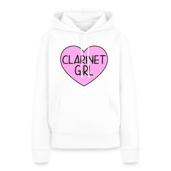 Clarinet Player Girl Klarinettenspielerin Herz Pin - Frauen Premium Bio Hoodie - Weiß - Vorne - Julia (174cm)