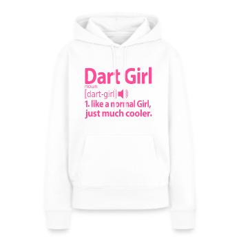 Dart Girl Mädchen Sprüche Lustige Humor Pink - Frauen Premium Bio Hoodie - Weiß - Vorne - Julia (174cm)