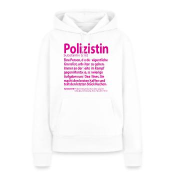 Polizistin Abschied Abschiedsgeschenk für Kollegin - Frauen Premium Bio Hoodie - Weiß - Vorne - Julia (174cm)