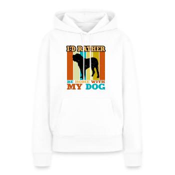 Alano Espanol Hundeliebhaber Silhouette Vintage Sunset - Frauen Premium Bio Hoodie - Weiß - Vorne - Julia (174cm)
