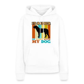 Cao De Castro Laboreiro Dog Silhouette Retro Sun - Sweat à capuche Premium bio Femme - blanc - Devant - Julia (174cm)