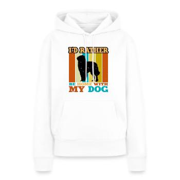 Chien de berger des Carpates Silhouette Rétro Coucher de soleil - Sweat à capuche Premium bio Femme - blanc - Devant - Julia (174cm)