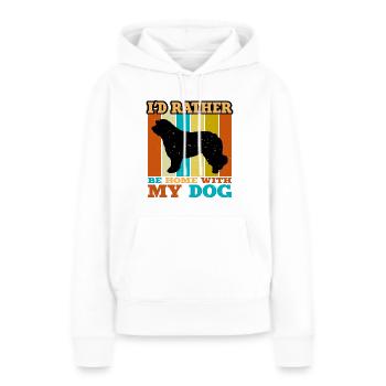 Katalanische Schäferhündin Hundeliebhaber Silhouette Retro Sonnenuntergang - Frauen Premium Bio Hoodie - Weiß - Vorne - Julia (174cm)