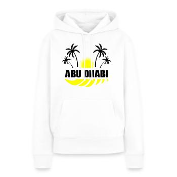 Abou Dhabi - Sweat à capuche Premium bio Femme - blanc - Devant - Julia (174cm)