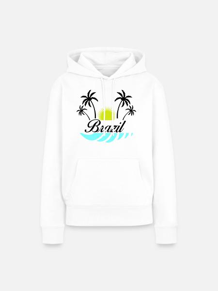 brazil - Frauen Premium Bio Hoodie - Weiß