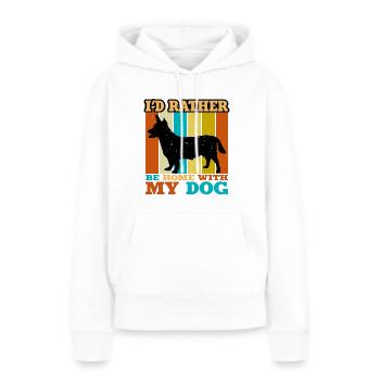 Lancashire Heeler Dog Love Silhouette Retro Sunset - Sweat à capuche Premium bio Femme - blanc - Devant - Julia (174cm)
