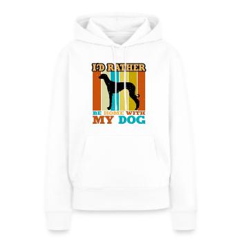 Alte kroatische Windhund Hund Silhouette Retro Sonne - Frauen Premium Bio Hoodie - Weiß - Vorne - Julia (174cm)