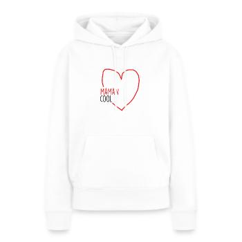 maman cool - Sweat à capuche Premium bio Femme - blanc - Devant - Julia (174cm)