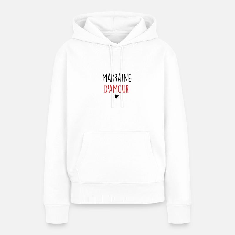 marraine damour - Sweat à capuche Premium bio Femme - blanc