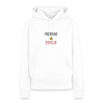 marraine - Sweat à capuche Premium bio Femme - blanc - Devant - Julia (174cm)