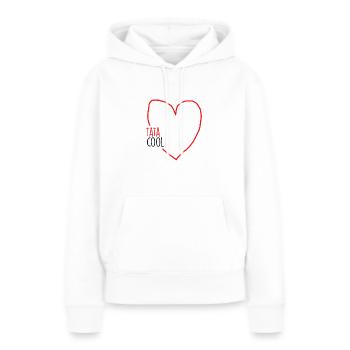 tata cool - Sweat à capuche Premium bio Femme - blanc - Devant - Julia (174cm)