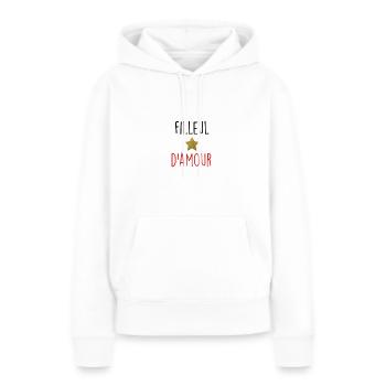filleul - Sweat à capuche Premium bio Femme - blanc - Devant - Julia (174cm)