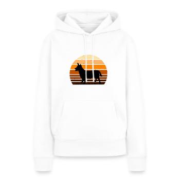Lancashire Heeler Dog Love Silhouette Retro Sunset - Women’s Premium Organic Hoodie - white - Front - Julia (174cm)