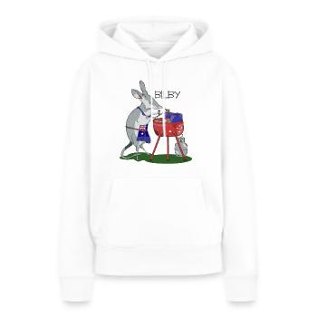 Grillsaison in Bilby, Australien - Frauen Premium Bio Hoodie - Weiß - Vorne - Julia (174cm)