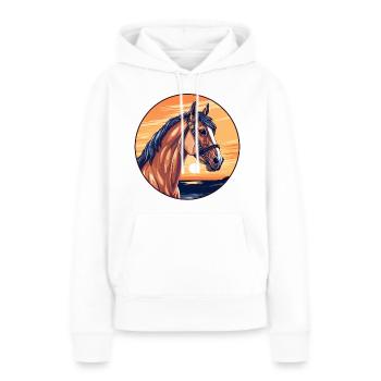 Sunset Mane Splendor - Women’s Premium Organic Hoodie - white - Front - Julia (174cm)