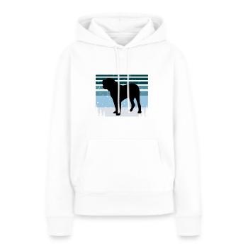 Alano Español Dog Lover Silhouette Vintage Sunset - Frauen Premium Bio Hoodie - Weiß - Vorne - Julia (174cm)