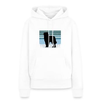 Chien de berger des Carpates Silhouette Rétro Coucher de soleil - Sweat à capuche Premium bio Femme - blanc - Devant - Julia (174cm)