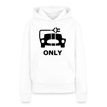 Nur elektrische Autos - Frauen Premium Bio Hoodie - Weiß - Vorne - Julia (174cm)