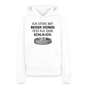 SCHLAUCH STEHEN LEBEN VERPEILT UNWISSEN GARTEN - Frauen Premium Bio Hoodie - Weiß - Vorne - Julia (174cm)