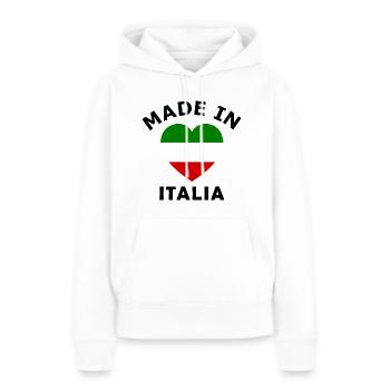 Patrie: Italie - Sweat à capuche Premium bio Femme - blanc - Devant - Julia (174cm)