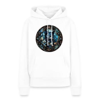 hantilly Tiffany Cat Breed Aquarelle Verre - Sweat à capuche Premium bio Femme - blanc - Devant - Julia (174cm)