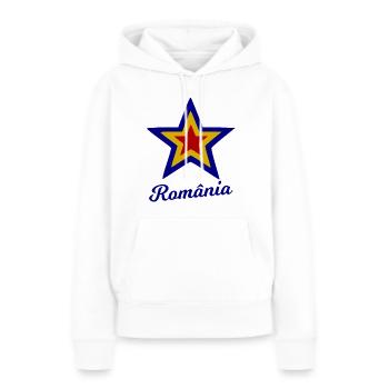 Sehnsucht nach Rumänien - Frauen Premium Bio Hoodie - Weiß - Vorne - Julia (174cm)