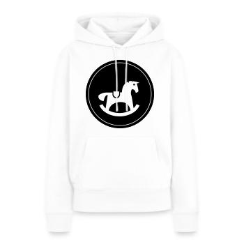 Cheval à bascule Jouet Bébé - Sweat à capuche Premium bio Femme - blanc - Devant - Julia (174cm)