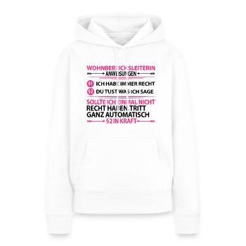 Wohnbereichsleiterin Wohnbereichsleitung Witzig - Frauen Premium Bio Hoodie - Weiß - Vorne - Julia (174cm)
