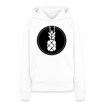 Ananas - Sweat à capuche Premium bio Femme - blanc - Devant - Julia (174cm)