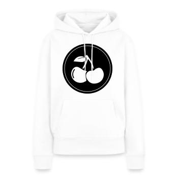 Cerise - Sweat à capuche Premium bio Femme - blanc - Devant - Julia (174cm)