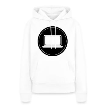Ordinateur portable Pc Office - Sweat à capuche Premium bio Femme - blanc - Devant - Julia (174cm)