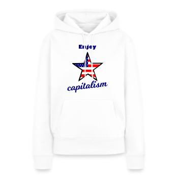Wall Street Kapitalist - Frauen Premium Bio Hoodie - Weiß - Vorne - Julia (174cm)