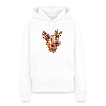 Deer Cartoon Kawaii Aquarelle Illustration - Sweat à capuche Premium bio Femme - blanc - Devant - Julia (174cm)