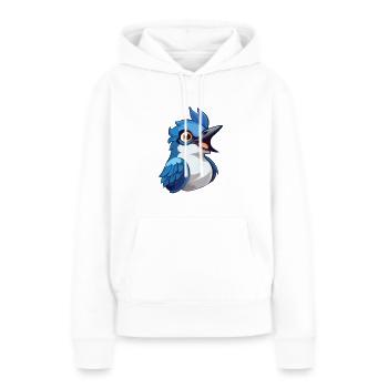 Blue Jay Cartoon Kawaii Aquarelle Illustration - Sweat à capuche Premium bio Femme - blanc - Devant - Julia (174cm)