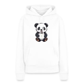 Panda Cartoon Kawaii Watercolor Illustration - Women’s Premium Organic Hoodie - white - Front - Julia (174cm)