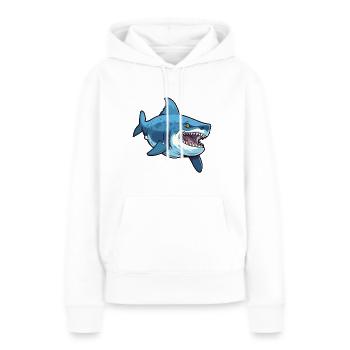 Tigerhai-Karikatur-Kawaii-Aquarellillustration - Frauen Premium Bio Hoodie - Weiß - Vorne - Julia (174cm)