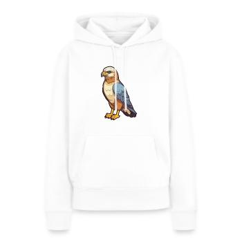 Bussard-Karikatur-Kawaii-Aquarellillustration - Frauen Premium Bio Hoodie - Weiß - Vorne - Julia (174cm)