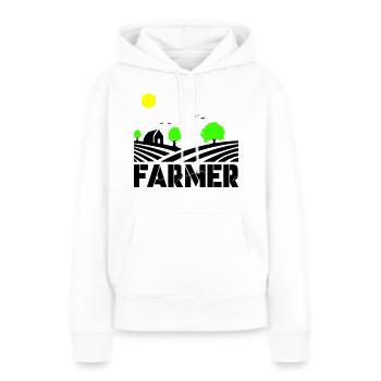 farmer - Frauen Premium Bio Hoodie - Weiß - Vorne - Julia (174cm)