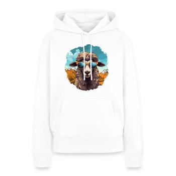 Un mouton avec des lunettes de soleil dans les montagnes - Sweat à capuche Premium bio Femme - blanc - Devant - Julia (174cm)