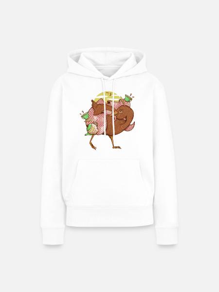 Lustiger neuseeländischer Vogel - Frauen Premium Bio Hoodie - Weiß